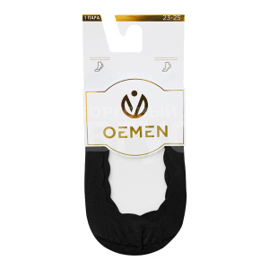 Подследники капроновые Oemen 8015 хлопк. подошва, силикон на пятке, размер 23-25, черный