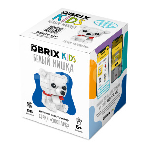Конструктор QBRIX 30053 Белый Мишка 98 деталей