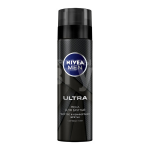 Пена для бритья Nivea Men Ultra с активным углем, 200 мл