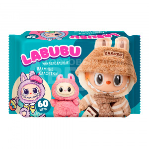 Влажные салфетки Labubu, универсальные, микс, 60 шт