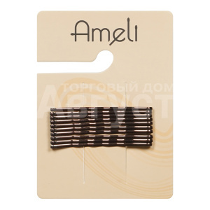 Невидимка для волос Ameli WHB23922-3 4,7 см, коричневый, 10 шт