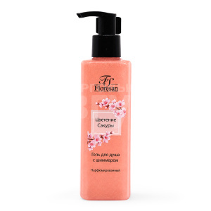 Гель для душа Floresan Pink blossom парфюмированный, с шиммером, розовый цветок, 250 мл