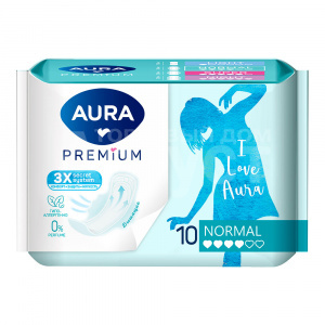 Прокладки гигиенические Aura Premium Normal, 10 шт