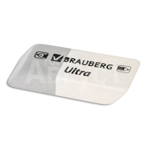 Ластик Brauberg 228703 Ultra, прямоугольный, скошенные края, натур.каучук, серо-белый