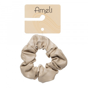 Резинка для волос Ameli WHB18762-55 кожа, 9,5см, бежевый