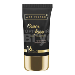 Крем тональный Art-Visage Cover Face устойчивый, матирующий, ваниль, тон 209, 25 мл