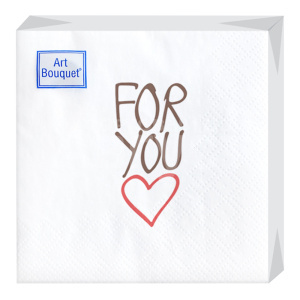 Салфетки бумажные Bouquet Art 2-х слойные, 20 см, For you, 30 листов