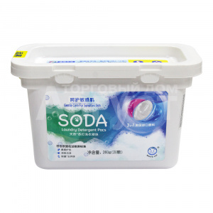 Средство для стирки WHITECAT SODA на основе натуральной соды, капсулы, 20 шт