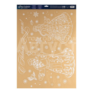 Наклейка на окно 4921097 Дед Мороз и Снегурочка 50 ×70 см