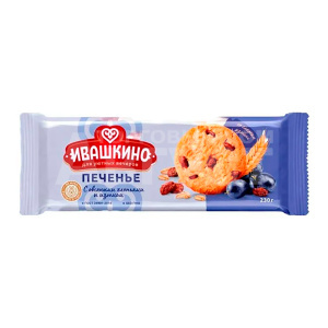Печенье Ивашкино с овсяными хлопьями и изюмом, 230 г