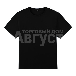 Футболка унисекс без принта, плотность 160г, размер S (44-46) 100% хлопок карде супрем черный