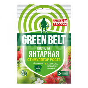 Подкормка для растений Green Belt Янтарная кислота, стимулятор роста, 4 г, 1 шт