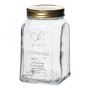 Банка для сыпучих продуктов Pasabahce 80385SLB HomeMade с металлической крышкой, стекло, 1 л