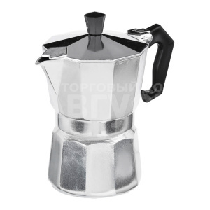 Кофеварка Vetta 850-129 гейзерная, 3 чашки, пластиковая ручка, алюминий