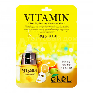 Маска для лица Ekel VITAMIN Ultra Hydrating Essence Mask тканевая, с витамином С, 25 мл