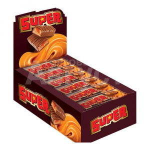 Шоколадный батончик SUPER с нугой и мягкой каремлью, 40 г