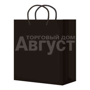 Пакет подарочный SPL25-Bllack дизайнерская бумага, ручки - декоративный шнур 25*36*10 см, черный