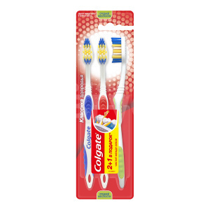 Зубная щетка Colgate 2+1 Классика здоровья плюс средней жесткости щетина