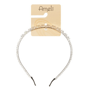 Ободок для волос AmeliWHB24772-81 тонкий, со стразами