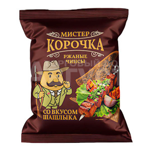 Чипсы MultiChips Мистер Корочка, ржаные, со вкусом шашлыка, 70 г