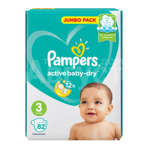Подгузники Pampers Baby-Dry midi 6-10кг Экономичная Упаковка, 82 шт