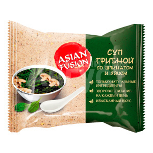 Суп ASIAN FUSION грибной со шпинатом и яйцом, 12 г