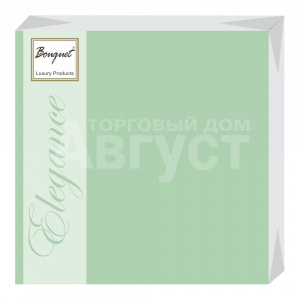 Салфетки бумажные Bouquet Elegance Colour 2-х слойные, 33 см, салатовые, 20 листов