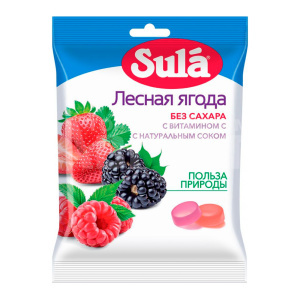 Бад Леденцы Sula, б/сахара, лесная ягода, пакет, 60 г