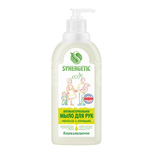Мыло жидкое SYNERGETIC мелиса, ромашка, чистота, ультразащита 99,9%, 500 мл