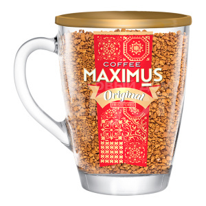 Кофе Maximus Original, сублимированный,растворимый, стеклянная кружка, 70 г