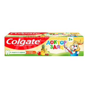 Зубная паста Colgate детская Доктор Заяц со вкусом тутти-фрутти 2+, 50 мл