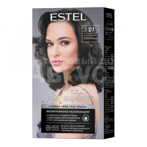 Крем-гель краска для волос Estel Color Signature тон 3/01, Чёрный жемчуг