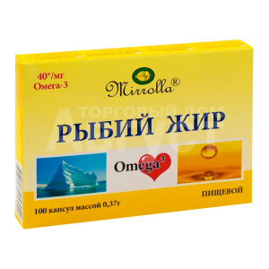 Бад Рыбий жир Мирролла 370мг 100 капсул
