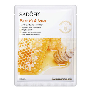 Маска для лица Sadoer тканевая, питательная, Мед, 25 г