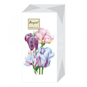 Салфетки бумажные Bouquet Original de Luxe, 2-х слойные, 33*33 см, Весенний букет, 20 листов