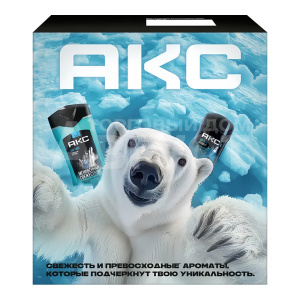Набор подарочный АХЕ ICE CHILL, 2 в 1 гель-шампунь для душа 250мл + дезодорант стик 50мл, мужской
