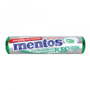 Жевательная резинка Mentos Pure White Нежная мята, 15,5 г