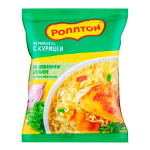Лапша быстрого приготовления Роллтон с курицей, 60 г