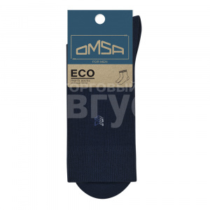 Носки мужские Omsa ECO 406 с рисунком на паголенке Зиг-заг, размер 45-47, Blu