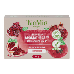 Мыло натуральное веганское BioMio BIO-SOAP гранат и базилик, 90 г
