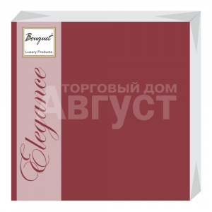 Салфетки бумажные Bouquet Elegance Colour 2-х слойные, 33 см, бордовые, 20 листов