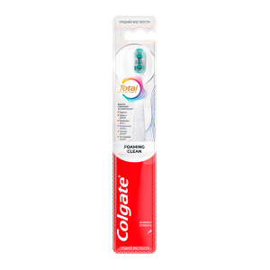 Зубная щетка Colgate Total Пенная чистка, средняя жесткость, 1 шт