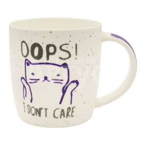 Кружка для чая и кофе с принтом OOPS! I don’t care 320мл, керамика