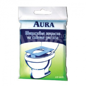 Покрытие для унитаза Aura бумажное, 10 шт