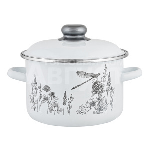Кастрюля Appetite 1RD221M Flora-2, эмалированная, 5,5 л