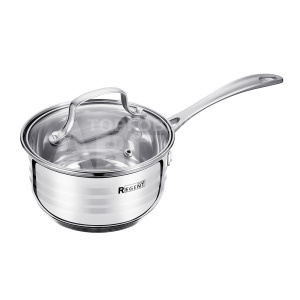 Ковш Linea CINTURA 93-CIN-01 со стеклянной крышкой 14*8 см, нержавеющая сталь, стекло, 1,2 л