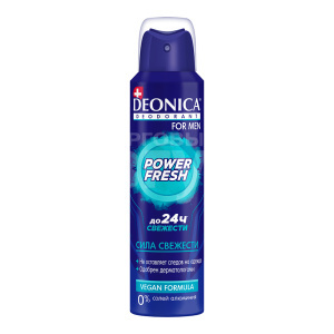 Дезодорант мужской Deonica Deonica For Men, Vegan Formula, Power Fresh Сила Свежести, спрей, 150 мл