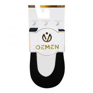 Подследники капроновые Oemen 8016 хлопк. подошва, силикон на пятке, размер 23-25, черный