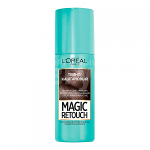 Краска -спрей для волос L'Oreal Magic Retouch для мгновенного закрашивания отросших корней 2 Темный каштан
