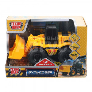 Машина M524-H11258-TRACTOR-R (96) Технопарк Бульдозер, инерционная, свет-звук, 16,5 см, пластик